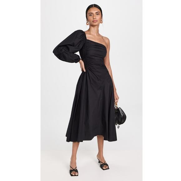 Ulla Johnson Dresses & Skirts - Ulla Johnson Fiorella One Shoulder Midi Dress 2 Black NEW